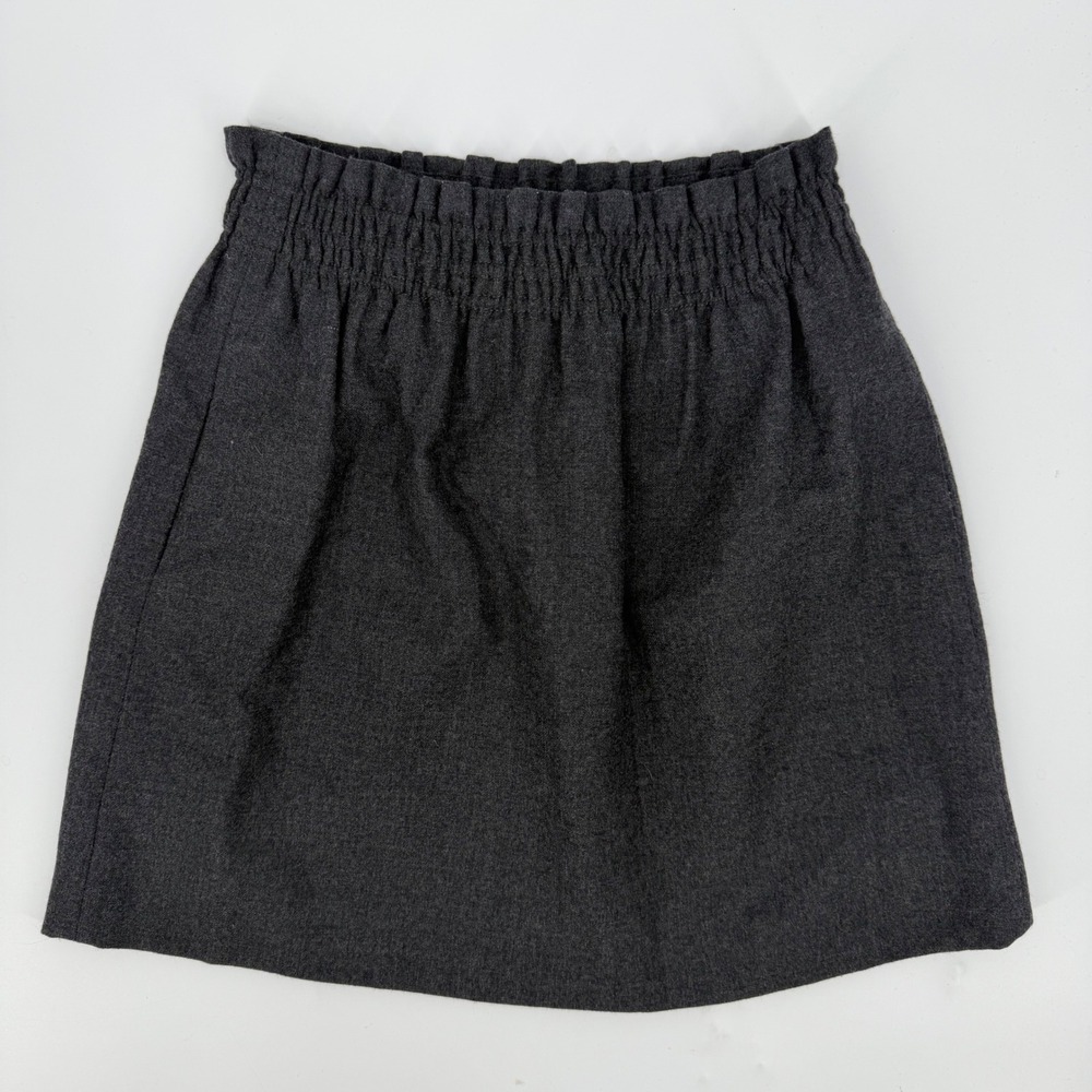 J.Crew Charcoal Gray Wool Blend Paperbag Waist Mini Skirt Size 6 RN77388